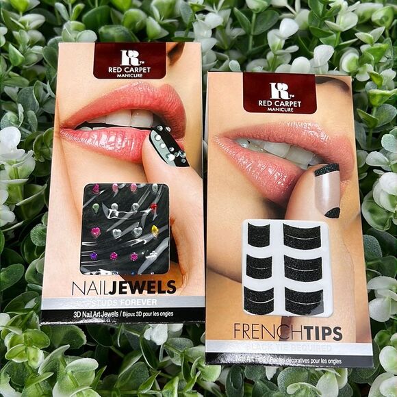 Red Carpet Manicure Nail Jewels and Black French Tips Bundle NEW - Picture 1 of 4